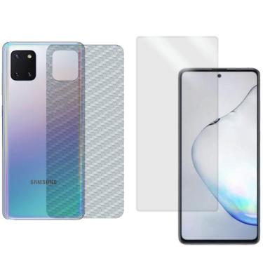 Imagem de Película Hidrogel + Adesivo Fibra De Carbono Para Samsung Galaxy Note 10 Lite - Transparente
