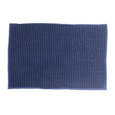 Imagem de Tapete De Banheiro Chenille Azul Marinho 60x40cm - Uzoo Tapete Chenille 60x40cm Azul Marinho