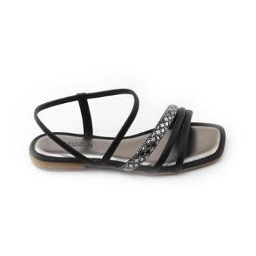 Imagem de SANDALIA RASTEIRA MISSISSIPI Q9543-006 (BERT-PRETO-ENFEITE-PEWTER 34)-Feminino