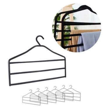 Imagem de 06 Cabides Triplos Para Calça Jeans Saia Calceiro Reforçado - juliana 