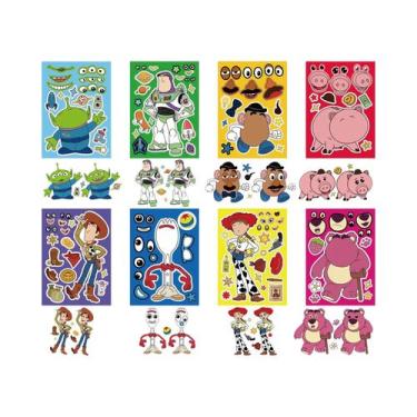 Imagem de Jogo De Adesivos Quebra-Cabeça Toy Story 16 Folhas DIY Crie Uma Cara D