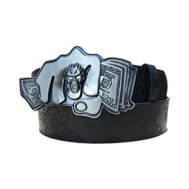 Imagem de Cinto De Couro Punk plus Size Com Caveira, Estilo Harajuku Gótico Y2K,