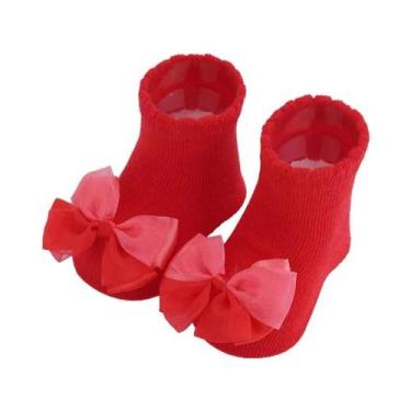 Imagem de Meias De Bebê Listradas Com Renda E Laço De Borboleta Estilo Europeu-A
