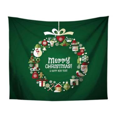 Imagem de Tapeçaria, parede de feliz Natal, 150x130cm, microtecido, fibra - yiwe