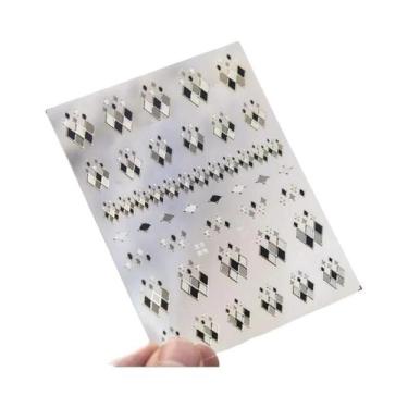 Imagem de Adesivos De Unha 5D Com Borda Dourada, Coração, Laço, Lua E Estrela, E