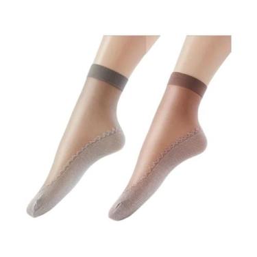 Imagem de Meias Femininas Ultrafinas De Renda Respirável, 10 20 Pares, Meias Cur
