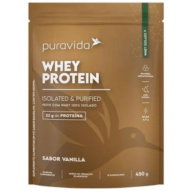 Imagem de Whey Protein Isolado Baunilha 450g - PuraVida-Unissex