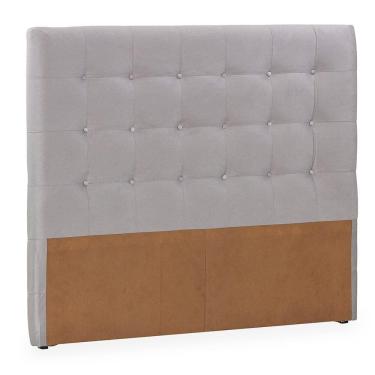 Imagem de Cabeceira Casal Herval Mônaco Estofada Suede Cinza, 138 cm