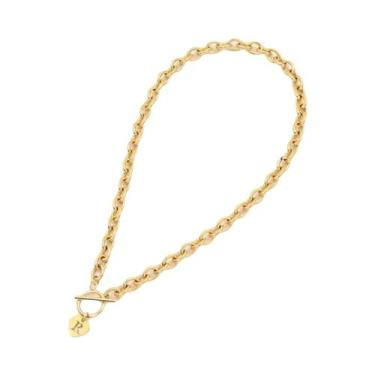 Imagem de Colar Feminino Clássico Com Letra Inicial Em Aço Inoxidável Com Fecho 