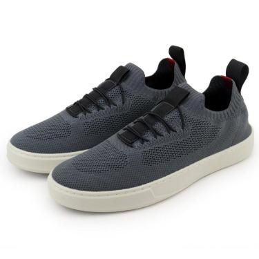 Imagem de Tenis Knit Saptenis Masculino Tecido Fechamento Elastico Solado Borracha Palmilha Gel Confortavel-Masculino