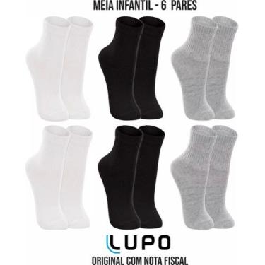 Imagem de Kit 6 Pares Meias Infantil 2727 Menino Menina Lupo Cano Alto Longo, Br