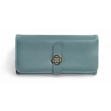 Imagem de Carteira Feminina de Mão divisória com Ziper Chris Helena, Azul