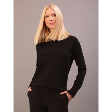 Imagem de Tricot Feminino Raglan Decote Careca Calvin Klein - Preto-Feminino