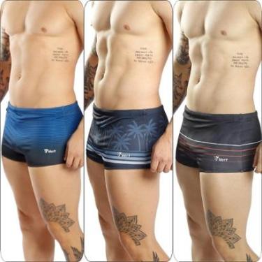 Imagem de Kit 3 Sungas Masculina Estampada Boxer Forrada Premium-Masculino
