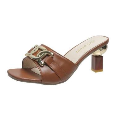 Imagem de Sandálias Casuais Femininas De Verão Com Corrente De Metal Dourada, Mu