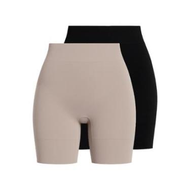 Imagem de Kit com 2 Bermudas Feminina Modeladora Liz 74394 Bege-Feminino