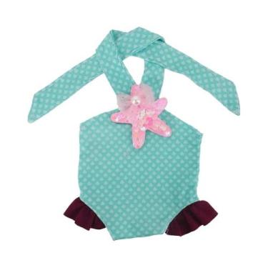 Imagem de Roupa Para Boneca De 43cm: Maiô Com Estampa De Escamas De Peixe E Aces