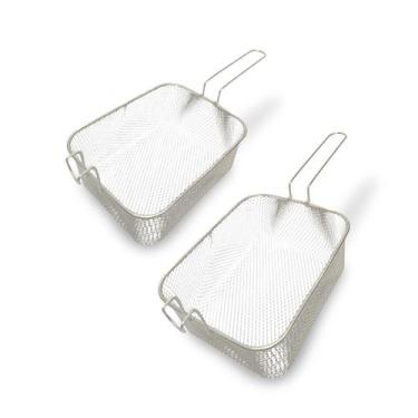 Imagem de Kit 2 Cestos de Fritura Premium Retangular GG 7 Litros Fryer Max