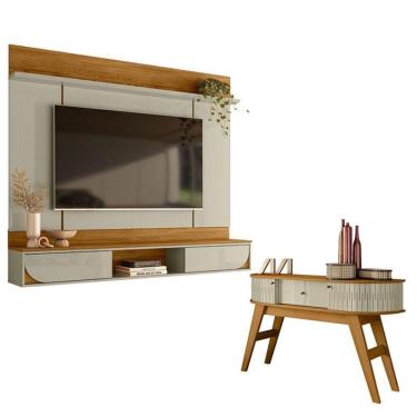 Imagem de Painel Para Tv Aura Com Aparador Estoril Cumaru Opala - Madetec