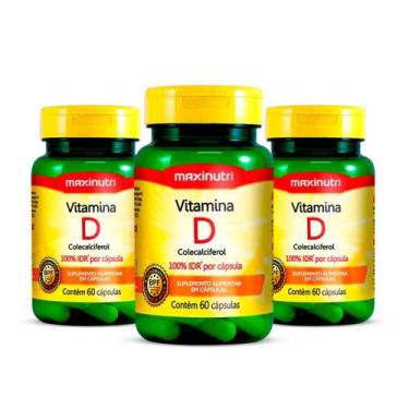 Imagem de Kit 03 Vitamina D 100% IDR 60 Capsulas Maxinutri