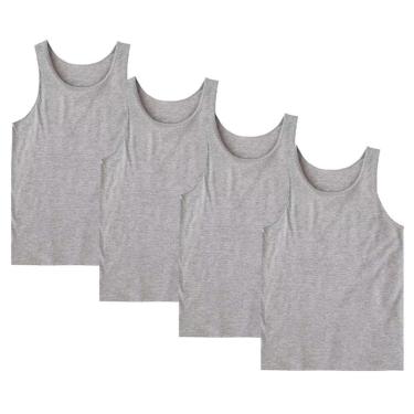 Imagem de Kit 4 Regata Masculina Camiseta Lisa Básica Algodão Regatas-Masculino