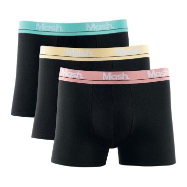 Imagem de Kit 3 Cuecas Mash Boxer Cotton Elástico Bordado