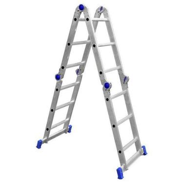 Imagem de Escada de Alumínio Articulada 3x4 12 Degraus - Real Escadas