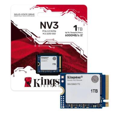 Imagem de SSD M.2 1TB Mini Kingston NV3 M.2 2230 NVMe PCIe 4.0 Leitura 6000MBs e