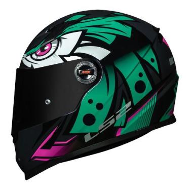Imagem de Capacete LS2 FF358 Tribal Verde Brilhante Masculino e Feminino Fechado