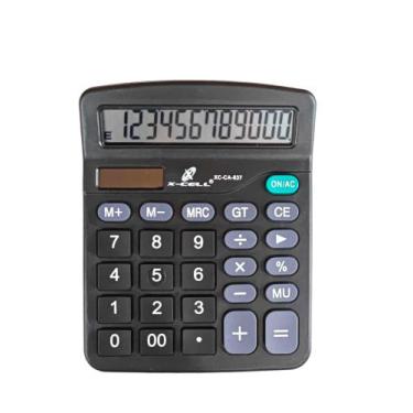 Imagem de Calculadora De Mesa 12 Digitos Solar Bateria Preta X-cell, PRETO