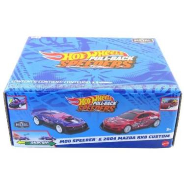 Imagem de Kit com 2 Carrinhos Miniaturas Hot Wheels Pullback Speeders  Metal Mat