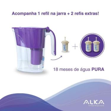 Imagem de Jarra Purificadora de Água Alcalina Alka com 2 Refis extra, Roxo