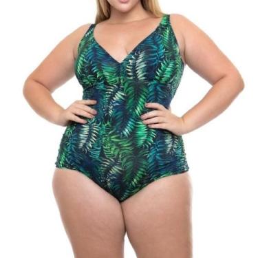 Imagem de Maiô Classic Liso Zero Barriga Dilady - Banho De Mar, Verde, 44