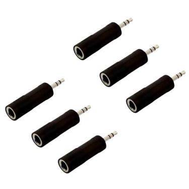 Imagem de Kit 6 Plug Adaptador P10 Fêmea Stereo P/ P2 Macho Stereo ABS - MXT