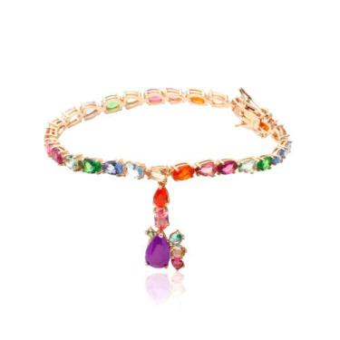 Imagem de Pulseira Semijoia Riviera Pingente Pedras Fusion Feminina - Royaux Joi