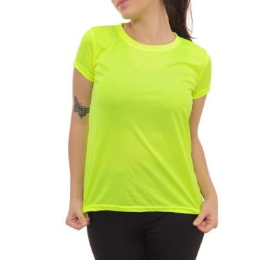 Imagem de Camiseta Feminina Dry Fit Lisa Básica Poliéster Academia Fitness - Per