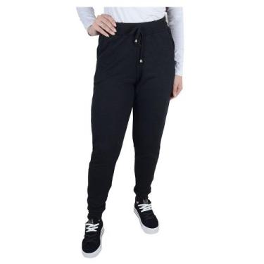 Imagem de Calça Feminina Bruna e Bia Jogger Tricot Preta - 12415, Preto, M