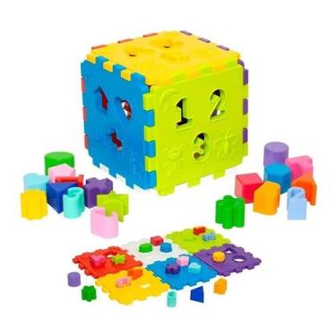 Imagem de Brinquedo Educativo Cubo Didático Com Blocos 403 - MERCO TOYS