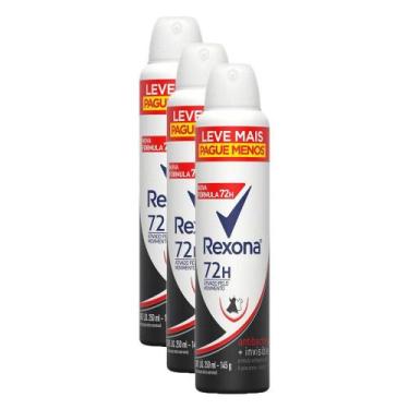 Imagem de Kit 3 Desodorantes Antitranspirante Aerosol Rexona Antibacterial + Inv