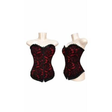 Imagem de Corset Vermelho e Preto - Bem Transada, Preto, Vermelho, GG