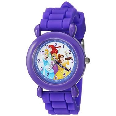 Imagem de DISNEY Relógio feminino Ariel Analógico-Quartzo com pulseira de silicone, roxo, 16 (modelo: WDS000148)