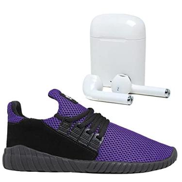 Imagem de Tênis Caminhada Corrida Leve Macio Confortável Fitness Academia + Fone Sem Fio Bluetooth