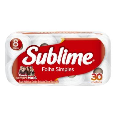 Imagem de Sublime Papel Higiênico Folha Simples Vermelho 8 Rolos