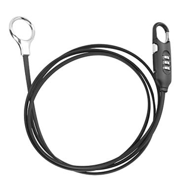 Imagem de VGEBY Bloqueio de senha de bicicleta cadeado de combinação de tijolos antifurto trava de capacete de segurança PVC envolto cabo de aço esportivo luva proteção de ciclismo