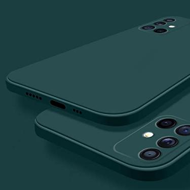 Imagem de para capa de silicone líquido quadrado original para samsung galaxy s21 s20 s22 ultra plus fe a72 a71 a70 a52 a51 a50 a42 a32 4g 5g capa, cor verde escuro , para samsung s10e