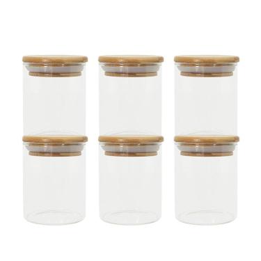 Imagem de Potes De  Mantimentos de 200ml com Tampa Bambu Oikos - 6 Pçs