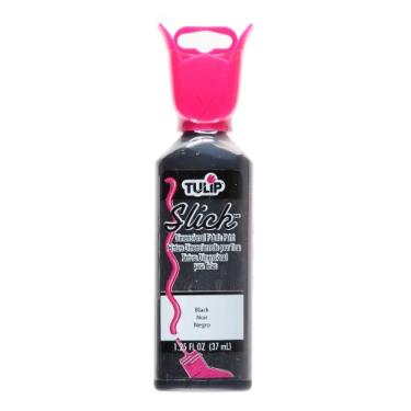 Imagem de Tulip Tinta de tecido puff, tinta acrílica para artesanato, 37 ml, preto liso, para roupas, projetos DIY, não tóxica