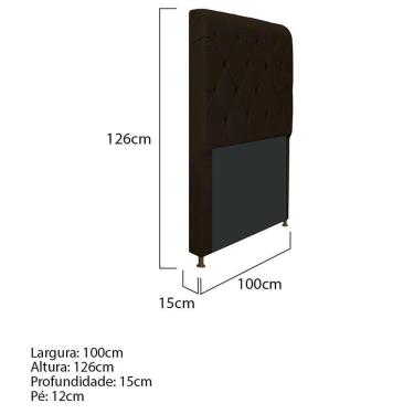 Imagem de Cabeceira Cristal 100 Cm Solteiro Com Capitonê Corano Marrom