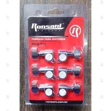 Imagem de Tarraxa Blindada para Guitarra 3+3 Cromada Ronsani MHG-200