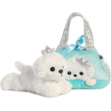 Imagem de Aurora World Fancy Pals Pet Carrier, Peek-A-Boo Princess Puppy Teal, White, 7 inches